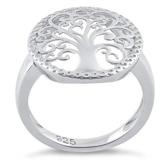 925 STERLING SILVER Large Tree Of Life Ring - Picture 14 of 15